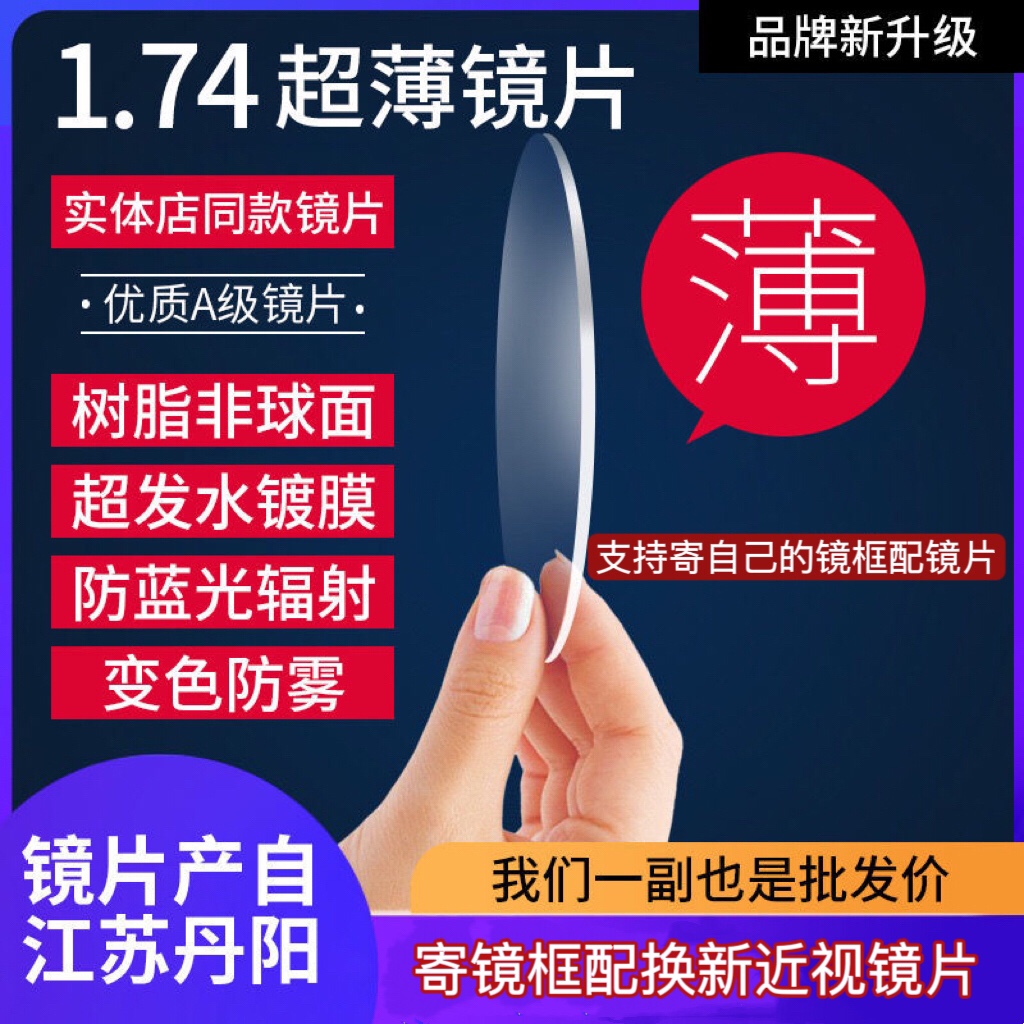 寄旧眼镜框换眼镜片高度近视散光