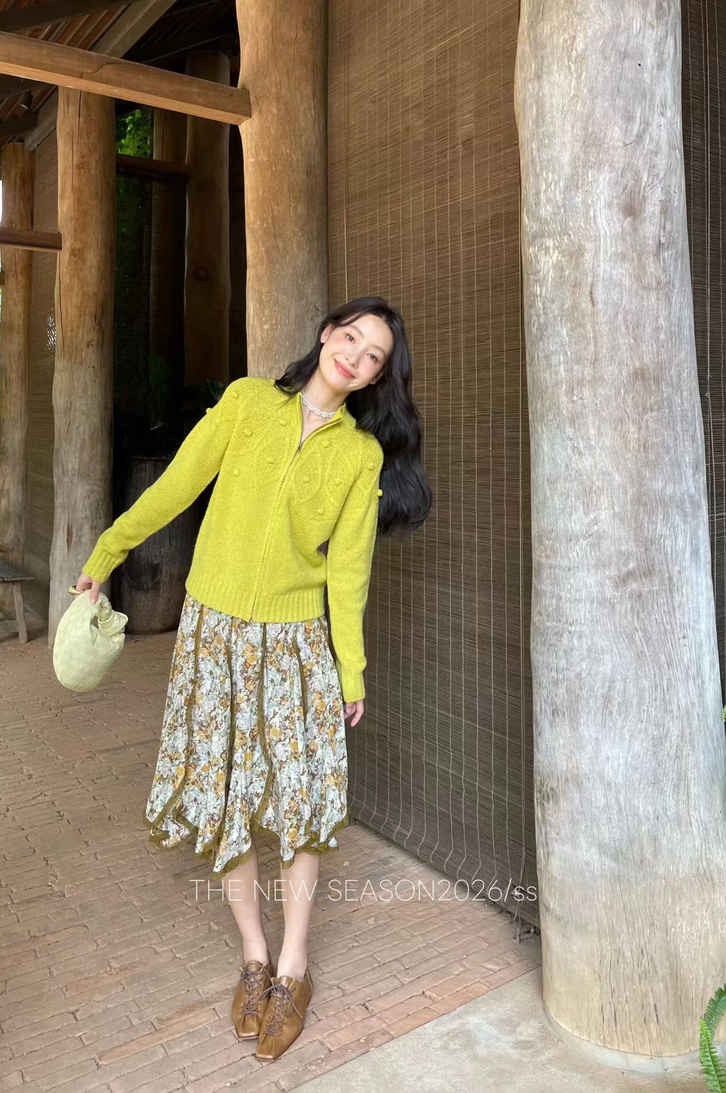 设计师款2026早春新款线条拼接高级感复古印花半身裙子甜美文艺风,女装/女士精品,短外套,淘宝优惠券,粉丝福利购,淘宝优惠卷