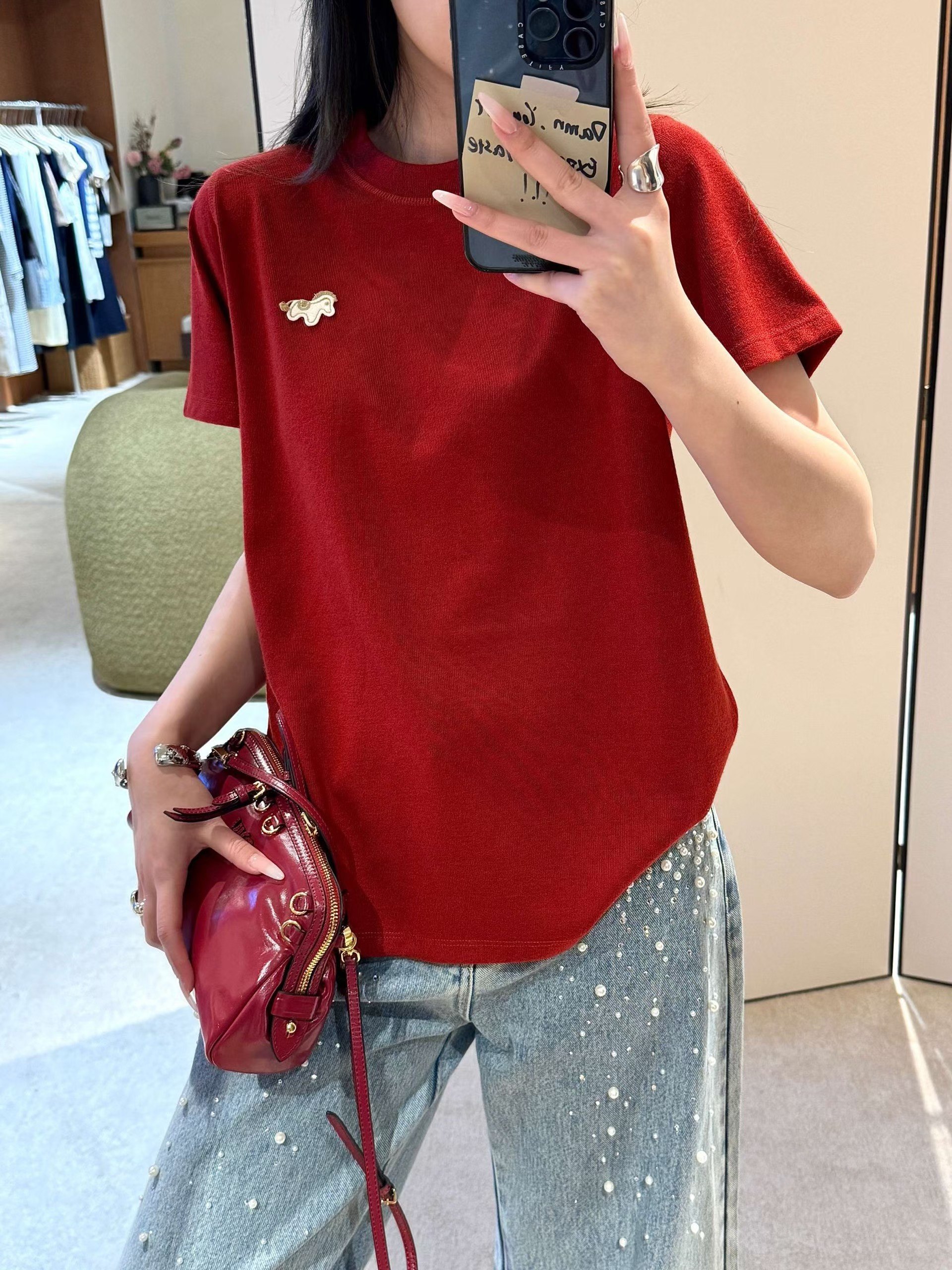 直筒版型不挑身材【小马tee】手工贴布刺绣卡通复古短袖T恤26春装,女装/女士精品,短外套,淘宝优惠券,粉丝福利购,淘宝优惠卷