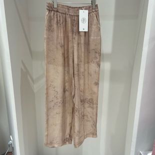 清冷复古韵味感斑驳草木染暗纹提花精致长裤 只有裤子