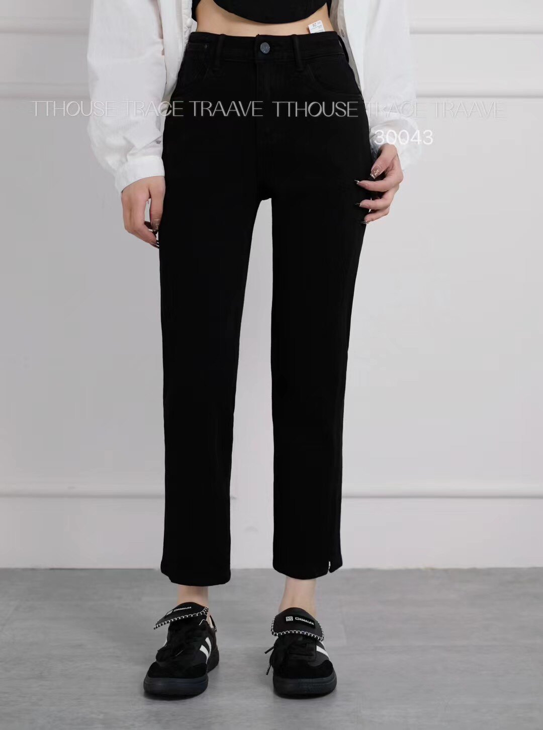 简单又时髦～土耳其bossa秋冬加绒磨毛法棍裤牛仔小黑裤九分直筒