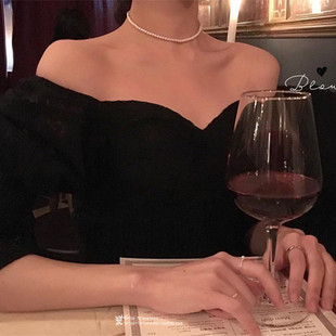 天鹅 天然淡水珍珠强光极细锁骨链项链美国14k包金礼物 自画像