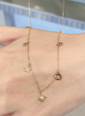日月星辰 日系STAR同款星月项链925银镀金满天星锁骨链女礼物轻奢