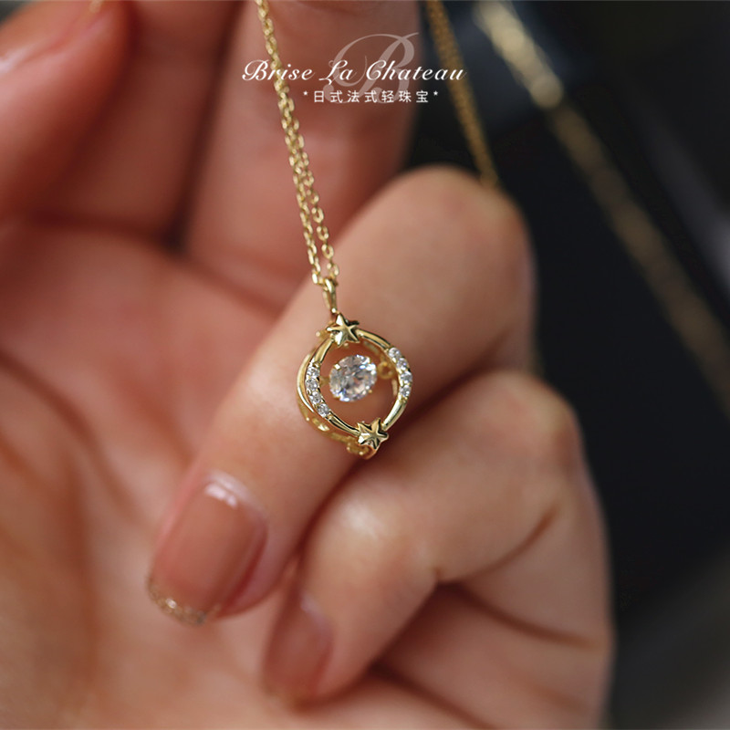 感侧面镂空灵动锆石项链