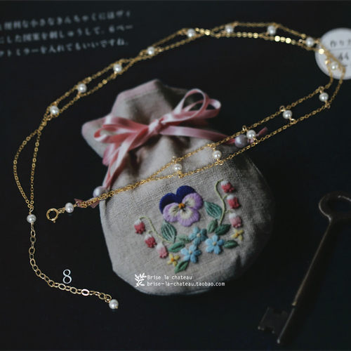 公主的花环双排链淡水珍珠包金项