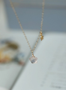 水晶星星元素14k包金项链女