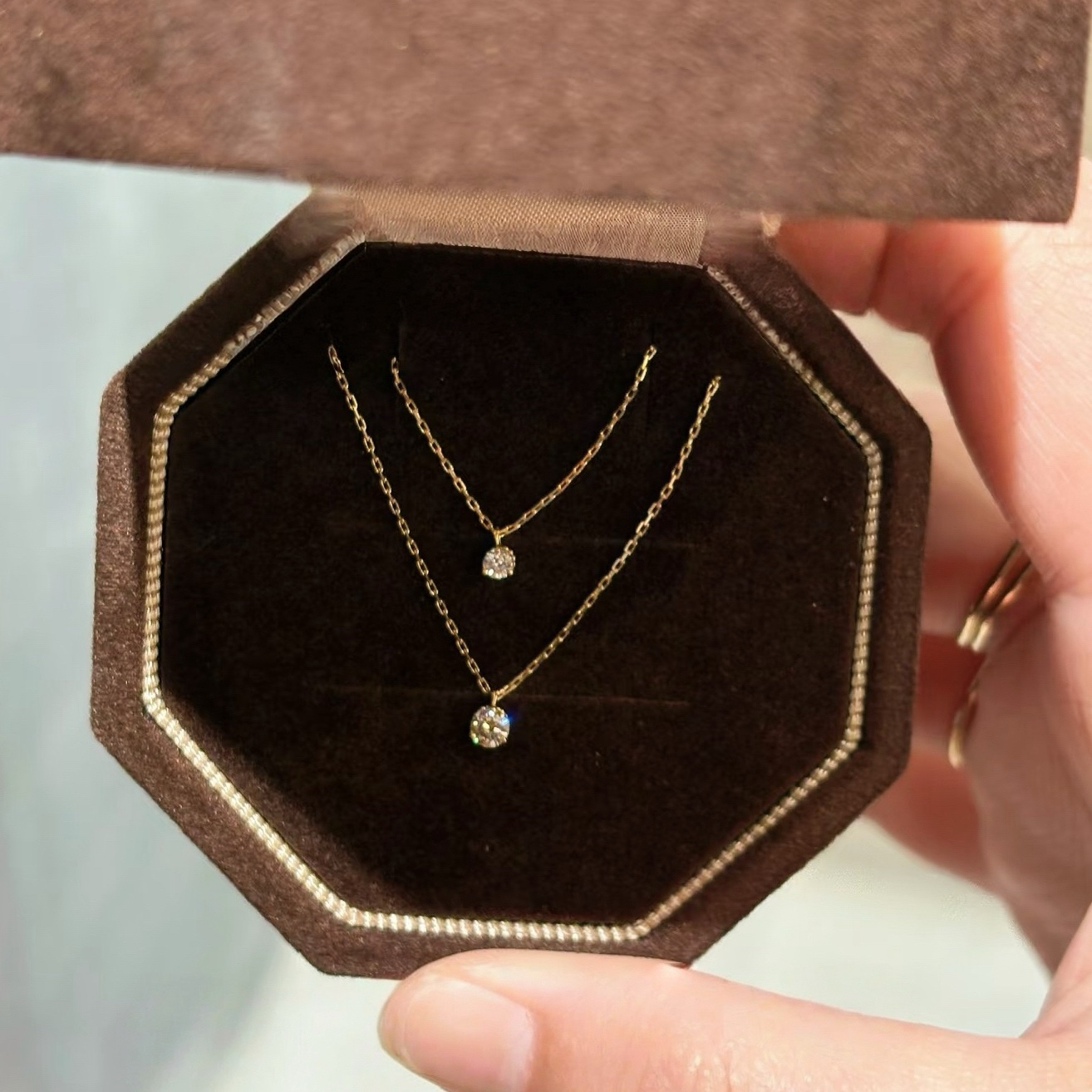 日系agete同款 鼻屎钻赵露思石原里美925银镀金叠戴莫桑钻女礼物