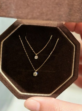 日系agete同款 鼻屎钻赵露思石原里美925银镀金叠戴莫桑钻女礼物