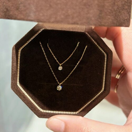 日系agete同款 三爪鼻屎钻赵露思石原里美925银镀金叠戴莫桑钻女