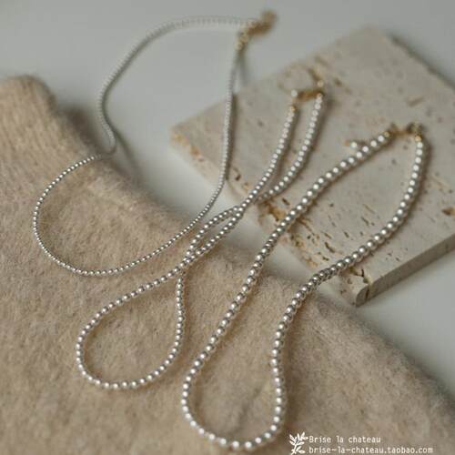 进口施家正圆亮14K包金长项链