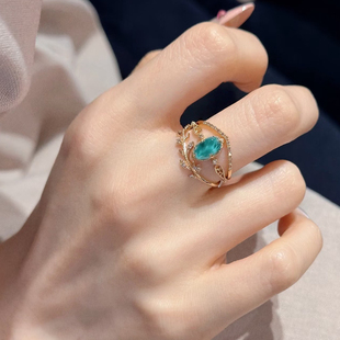 日系agete同款 天然白水晶绿松石马眼项链925纯银镀金锁骨链女