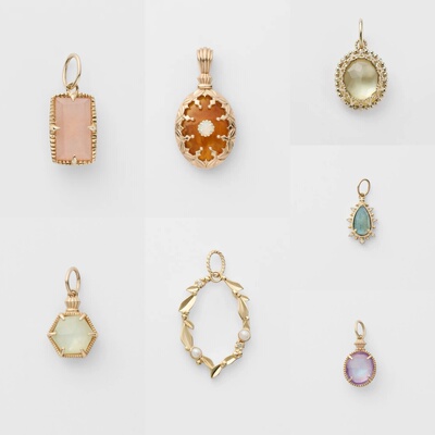 爱丽丝的宝石匣子 日系天然紫水晶拉长石柠檬晶925纯银吊坠