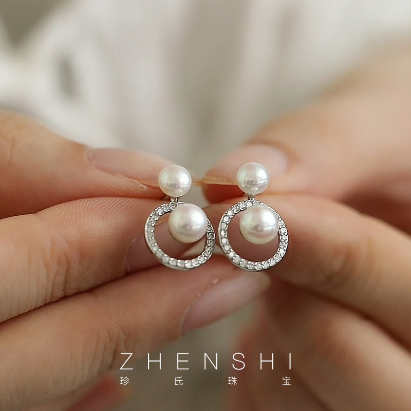 小众淡水珍珠耳钉耳饰女时尚百搭