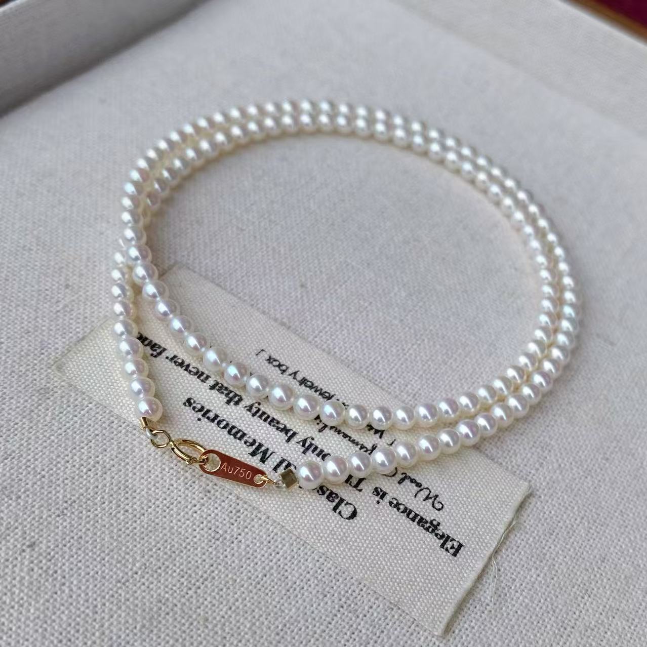 【星眠】淡水珍珠项链女款 18K金超极光baby珠满串高级感轻奢颈链