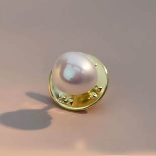 【禅心】天然淡水珍珠胸针女款 巴洛克精致时尚小巧简约日常胸饰