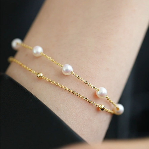 天然淡水珍珠手链925银