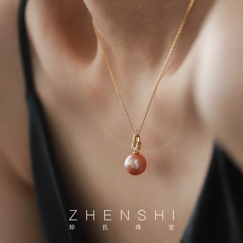 【百列之泪】天然淡水珍珠吊坠女款 强光正圆 轻奢高级感项链颈链