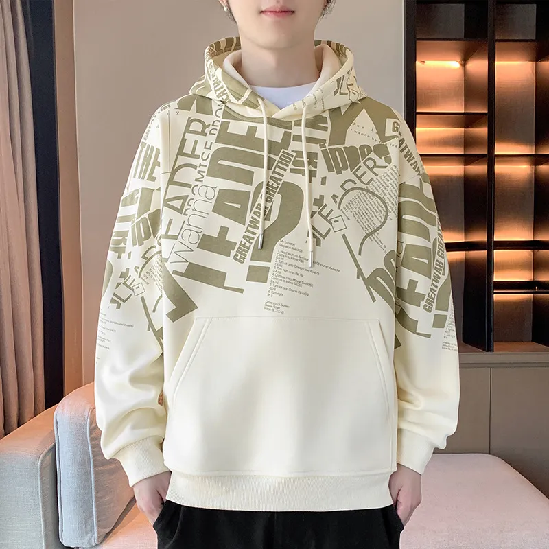 美式潮牌卫衣男款连帽青少年秋装上衣男士重磅套头休闲帽衫男