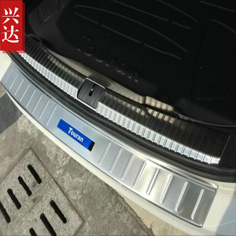 2016款上海大众新途安L专用不锈钢后备箱踏板 Touran全套后护板