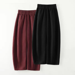 炒色镰刀裤女垂感显瘦休闲长裤高腰裤子女高级弯刀休闲裤百搭秋冬