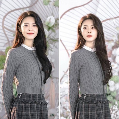 骄阳似我赵今麦聂曦光同款灰色木耳边针织衫毛衣格纹百褶短裙套装