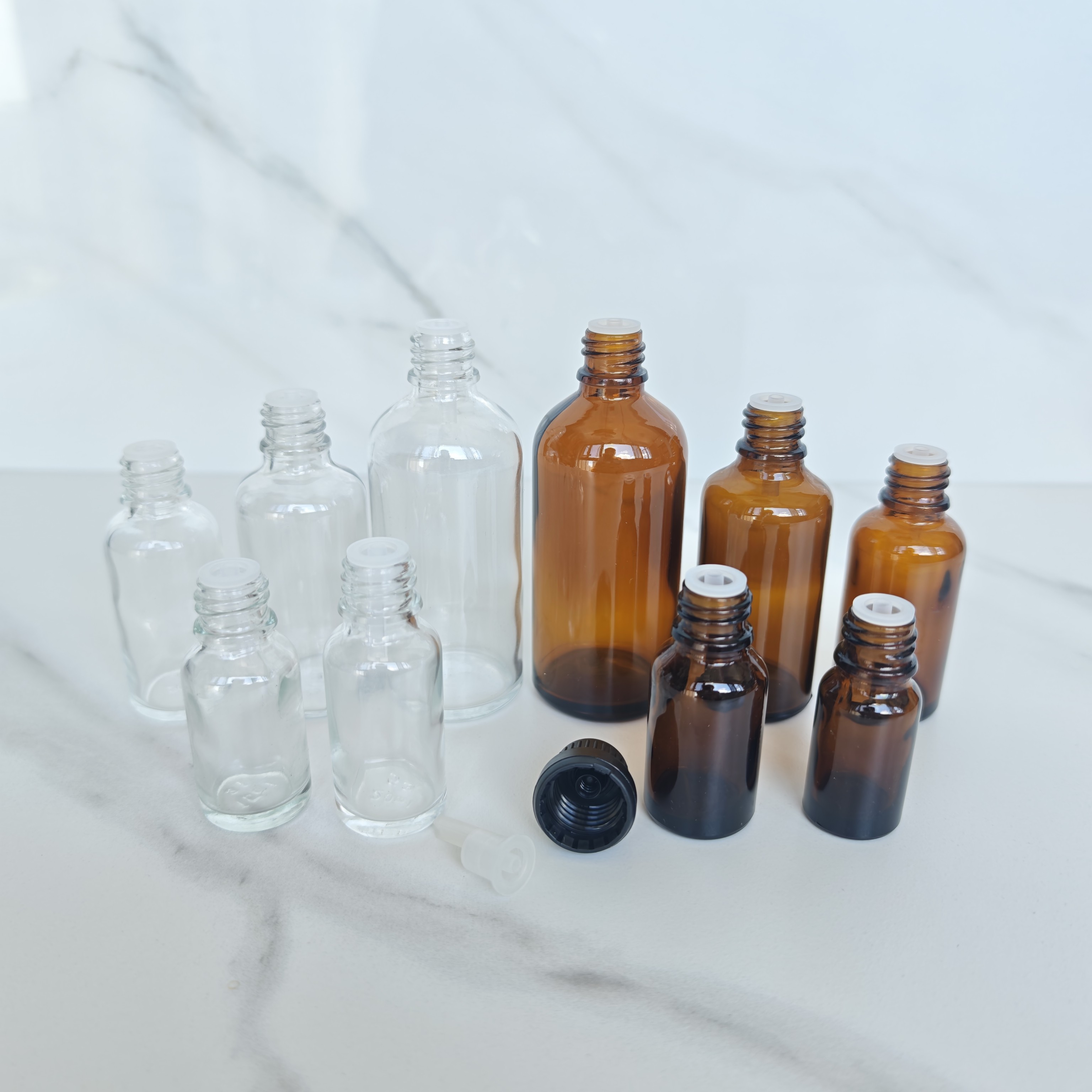 玻璃精油瓶避光多规格化妆品分装瓶棕色透明色现货瓶类试剂瓶
