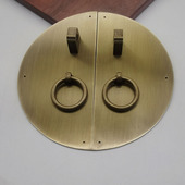 黄铜圆拉手中式 仿古橱柜衣柜圆形复古明清家具对开门简约把手