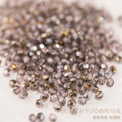 3mm100颗青铜玫瑰捷克水晶珠