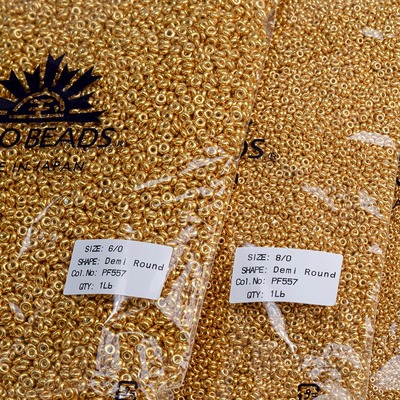 TOHO东宝甜甜圈 PF557金色高品质串珠DIY材料日本法绣发发簪梭编