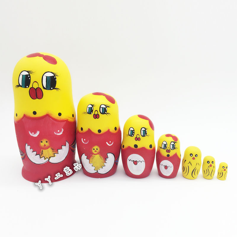 七层小鸡俄罗斯套娃娃情人节礼品