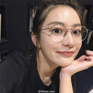王柳雯同款 wiwen金丝眼镜框TB-903防辐射近视眼镜男女韩复古百搭