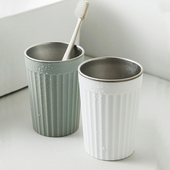 日式 简约不锈钢洗漱杯家用漱口杯牙缸情侣牙刷杯儿童水杯杯子