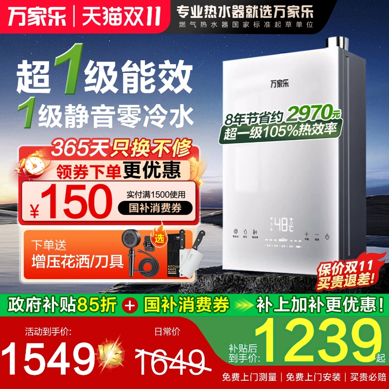 政府补贴一级能效静音燃气热水器