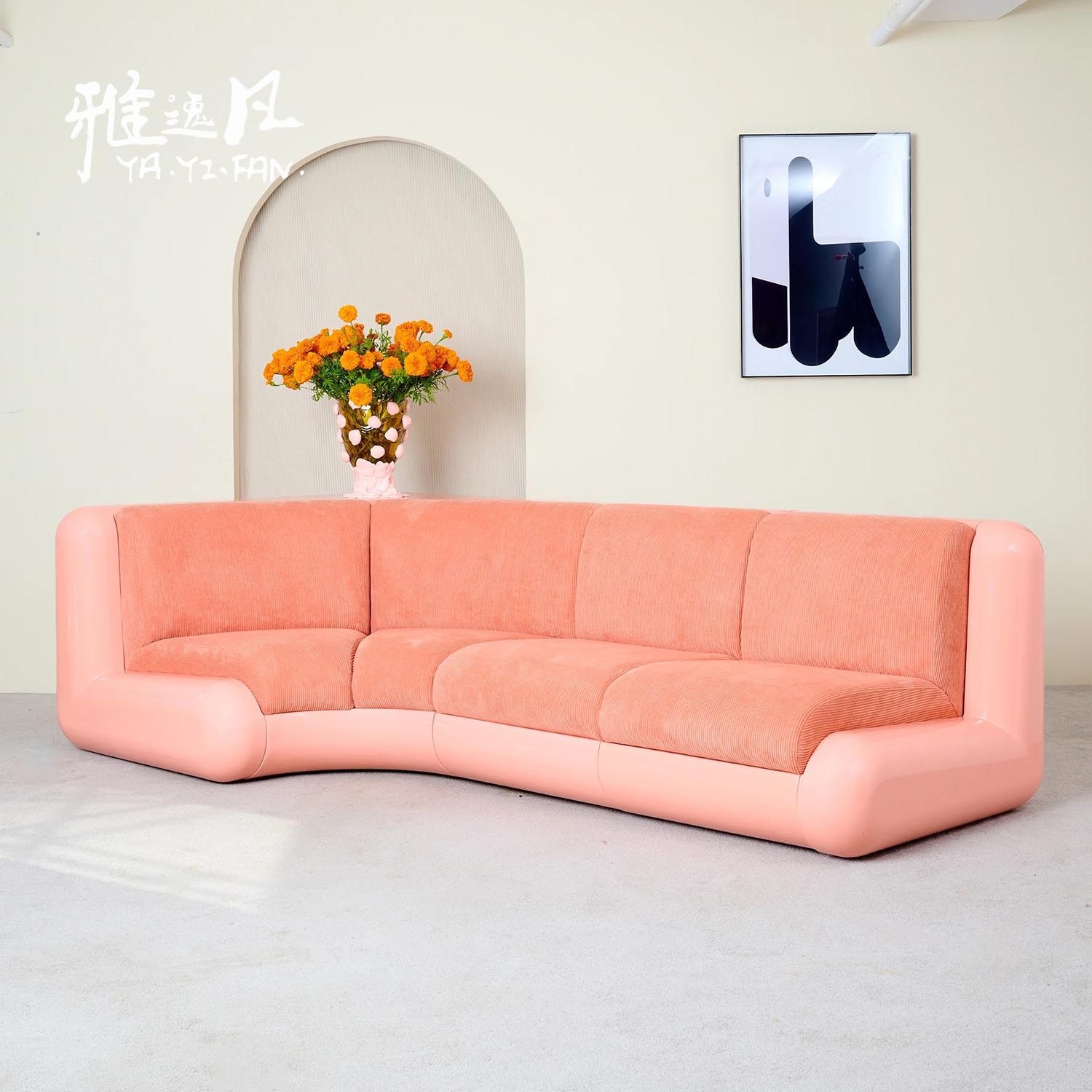 轻奢奶油风糖果色玻璃钢布艺休闲椅多巴胺多人组合客厅家用沙发椅,住宅家具,沙发,淘宝优惠券,粉丝福利购,淘宝优惠卷