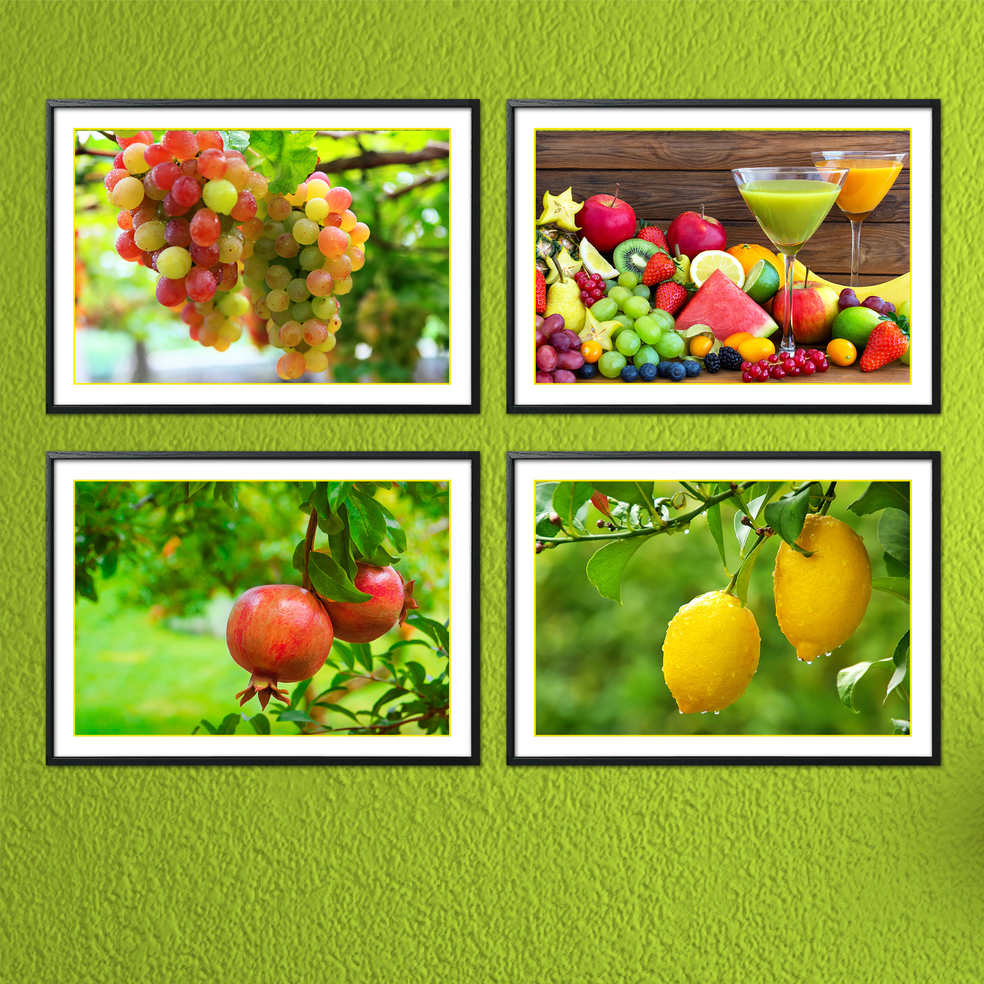 饭店餐厅挂画水果装饰画现代简约奶茶厨厅壁画厨房高清静物组合画