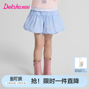 笛莎官方童装女童裤子夏季新款小童女孩儿童洋气蝴蝶结花苞短裤