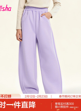 笛莎官方旗舰童装女童弯刀裤春秋季新款儿童耐磨长裤休闲运动裤子