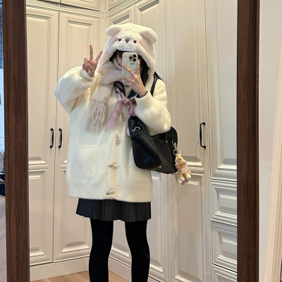 貂毛软妹毛衣开衫外套女秋冬日系可爱jk制服水手服针织上衣服