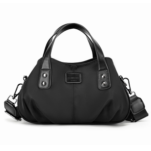 新款黑色软皮托特包女大容量手提单肩斜挎包高级感