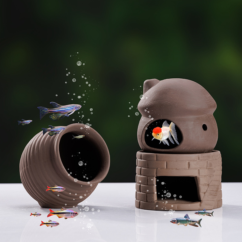 乌龟小鱼虾鹦鹉鱼孔雀鱼幼鱼躲避