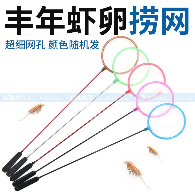 迷你鱼捞网虾捞鱼缸捞鱼网小号儿童圆形捞虾网密孔丰年虾卵过滤网