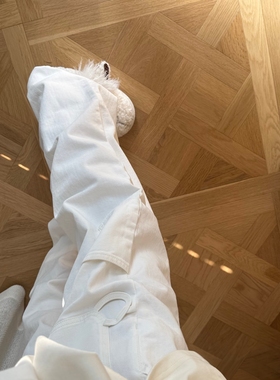 26P小香家爆款大双C白色牛仔裤！Jennie同款显腿长显瘦直筒丹宁