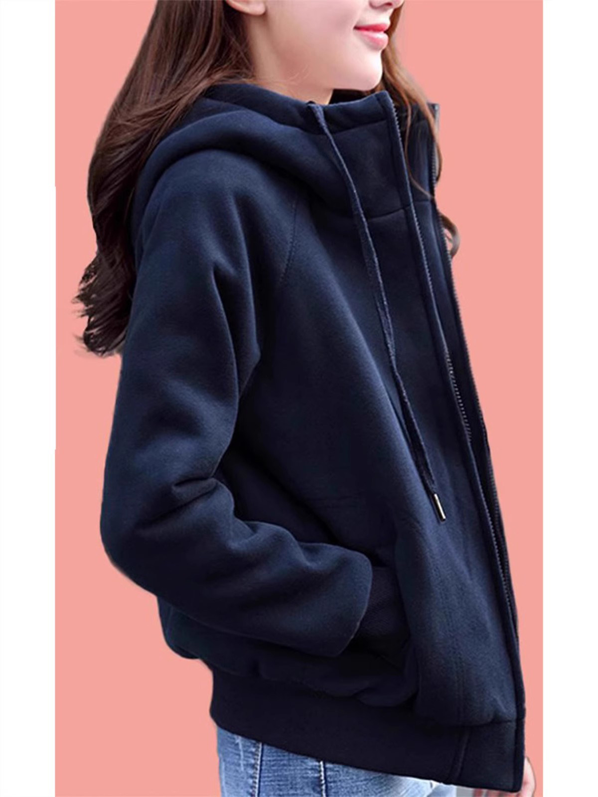 休闲拉炼连帽卫衣新款潮减龄显瘦宽松运动开衫外套女秋冬加绒加厚,女装/女士精品,常规大码外套,淘宝优惠券,粉丝福利购,淘宝优惠卷