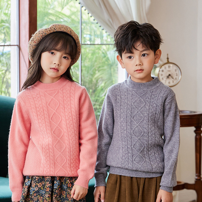 秋冬季男女同款纯羊毛加厚毛衣