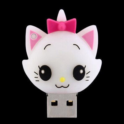 Portable Cute White Cat Mini 8GB USB Pen Disk Flash Drive Di