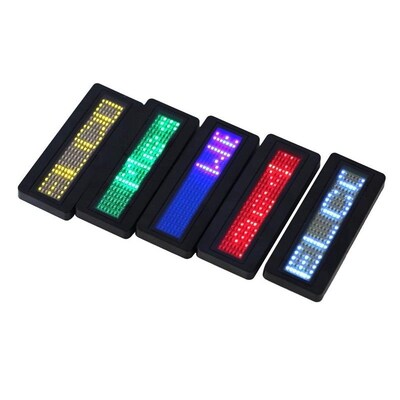 LED Programmable Scrolling Name Message Badge Tag Digital