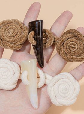 高档牛角玫瑰扣大衣风衣毛衣扣子儿童外套对扣盘扣灯芯绒配件装饰