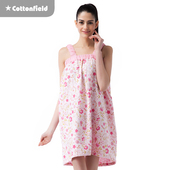 棉田爱丽丝纯棉抹胸浴裙纱布毛圈柔软浴衣全棉毛巾料浴袍衣