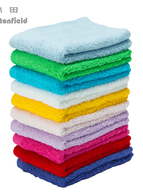 棉田新三藩棉素色纯棉小毛巾 全棉加厚洗脸方巾 柔软吸水F21010