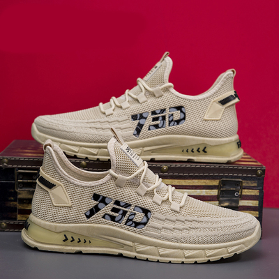 飞织透气网面运动休闲鞋软底防滑